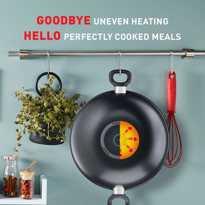 Tefal Cookware Bundle B5039295+K1290114+K12920 (Cook Easy Wok With Lid 36cm + Spoon + Slotted Turner Bundle) | TBM Online