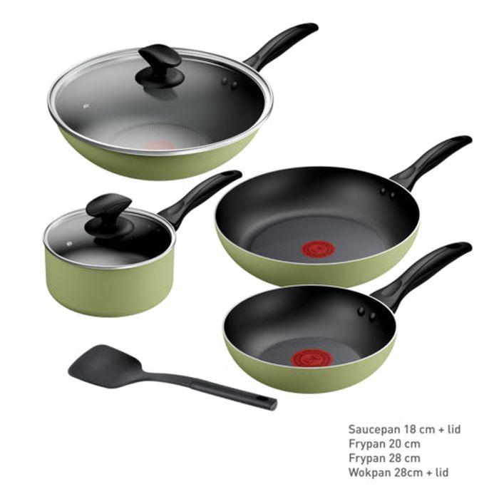 Tefal B957S795 Quickchef Moringa 7 pcs Set Green | TBM Online