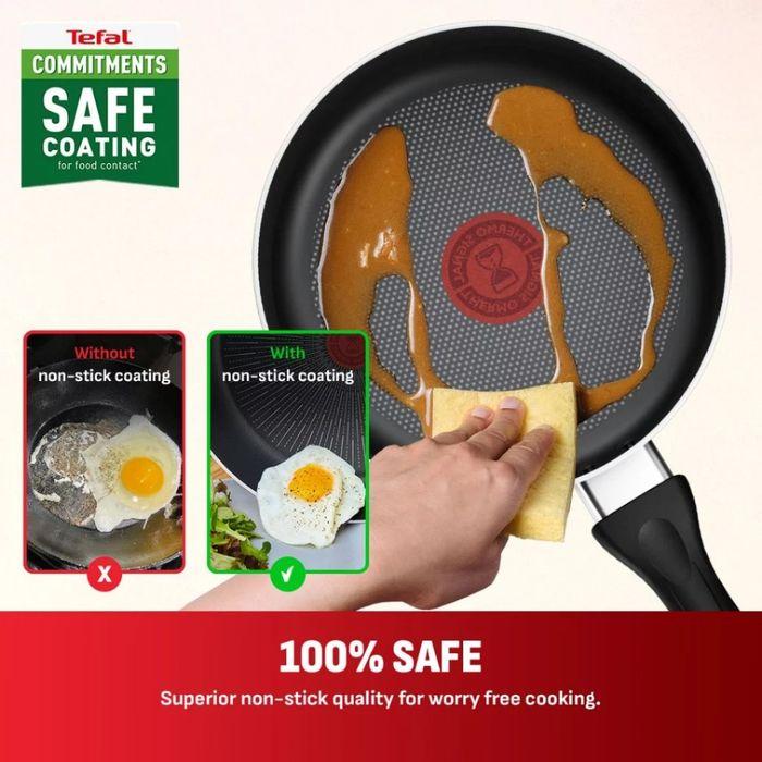 Tefal B978S795 Quickchef Gourment 7 pcs Lacquer Beige (Frypan 20cm + Frypan 28cm + Saucepan 18cm with Lid + Wokpan 28cm with Lid + Spatula) | TBM Online