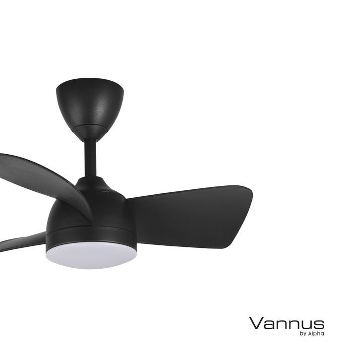 Vannus V3 3B/28 LED BLACK Ceiling Fan 3 Blades 28 Inch LED Black | TBM Online