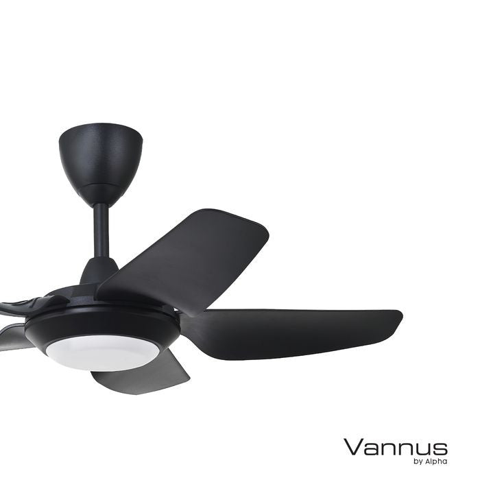 Vannus IRIZ 5B/40 LED MATT BLACK Ceiling Fan 5 Blades 40 Inch LED Motor DC Matt Black | TBM Online