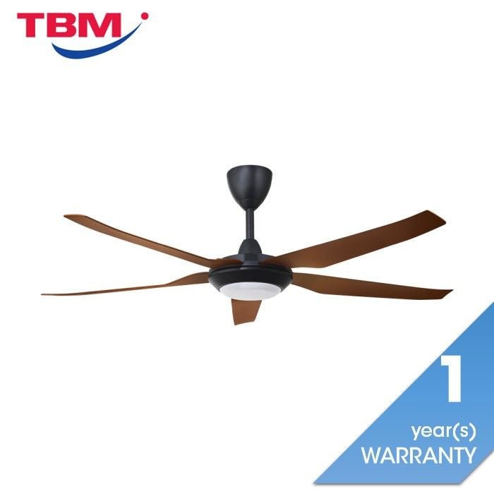 Vannus IRIZ 5B/56 LED WALNUT MATT BLACK Ceiling Fan 5 Blades 56 Inch LED Motor DC Walnut Matt Black | TBM Online