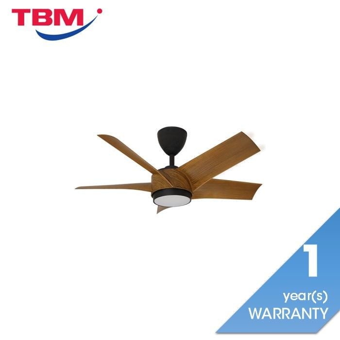 Vannus PRISTI 5B/40 LED WALNUT/MB 5 Blades 40 Inch LED DC Motor Walnut Matt Black | TBM Online