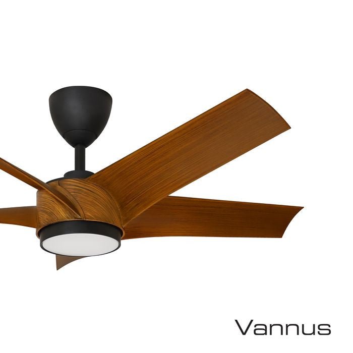Vannus PRISTI 5B/46 LED WALNUT/MB 5 Blades 46 Inch LED DC Motor Walnut Matt Black | TBM Online