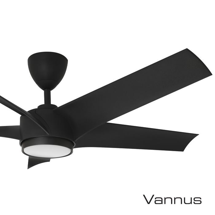 Vannus PRISTI 5B/52 LED MATT BLACK 5 Blades 52 Inch LED DC Motor Matt Black | TBM Online