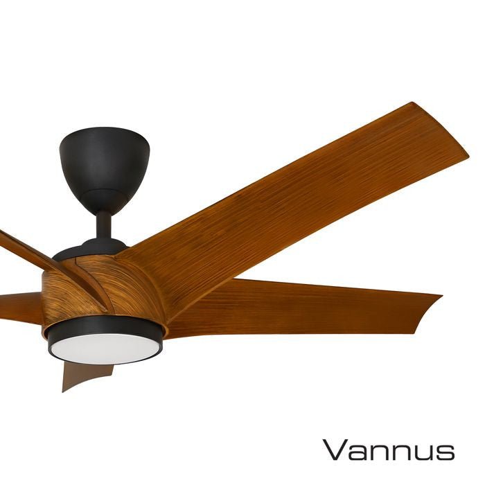 Vannus PRISTI 5B/52 LED WALNUT/MB 5 Blades 52 Inch LED DC Motor Walnut Matt Black | TBM Online