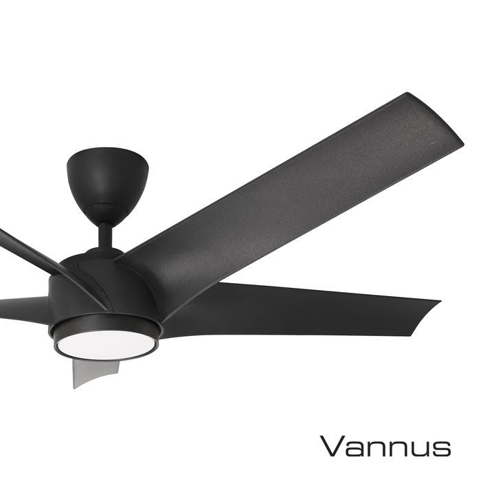 Vannus PRISTI 5B/56 LED MATT BLACK 5 Blades 56 Inch LED DC Motor Matt Black | TBM Online