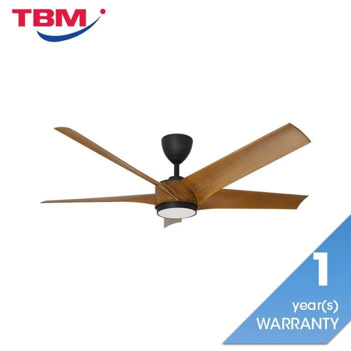 Vannus PRISTI 5B/56 LED WALNUT/MB 5 Blades 56 Inch LED DC Motor Walnut Matt Black | TBM Online