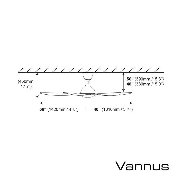 Alpha Vannus SENI-5B/40 MATT BLACK Ceiling Fan 40" 5 Blades Matt Black | TBM Online