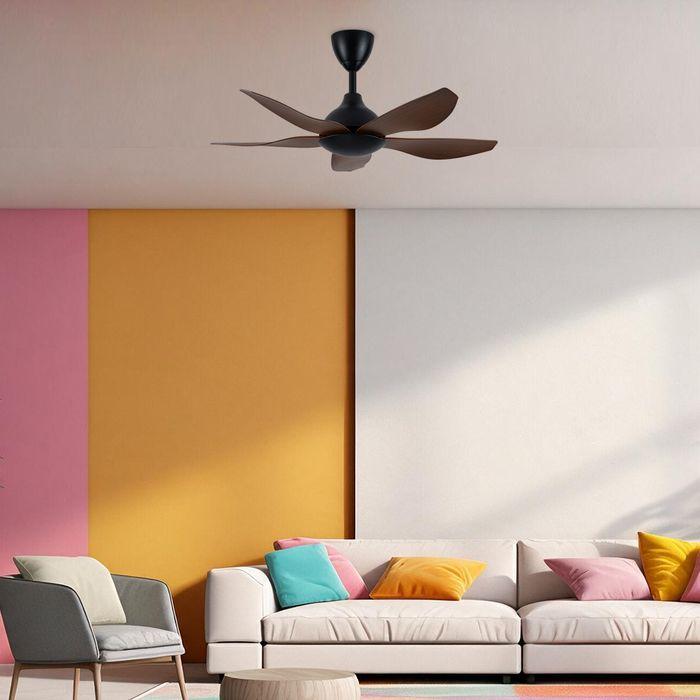 Alpha Vannus SENI-5B/40 WALNUT/MB Ceiling Fan 40" 5 Blades Walnut | TBM Online