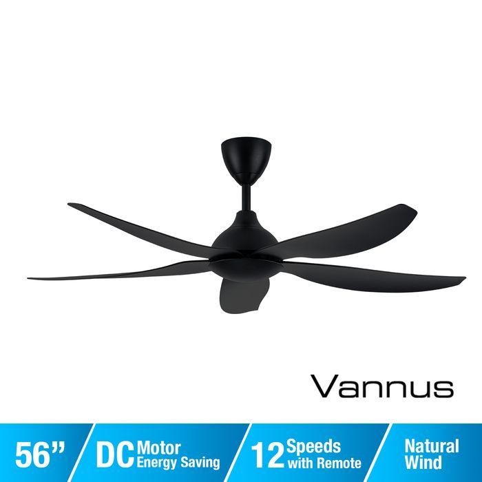 Alpha Vannus SENI-5B/56 MATT BLACK Ceiling Fan 56" 5 Blades Matt Black | TBM Online