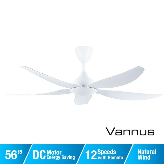 Alpha Vannus SENI-5B/56 MATT WHITE Ceiling Fan 56" 5 Blades Matt White | TBM Online