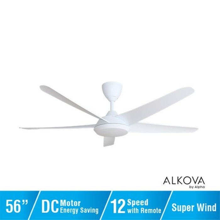 Alkova RACER 5B/56 MATT WHITE Ceiling Fan 56" 5 Blades Matt White | TBM Online