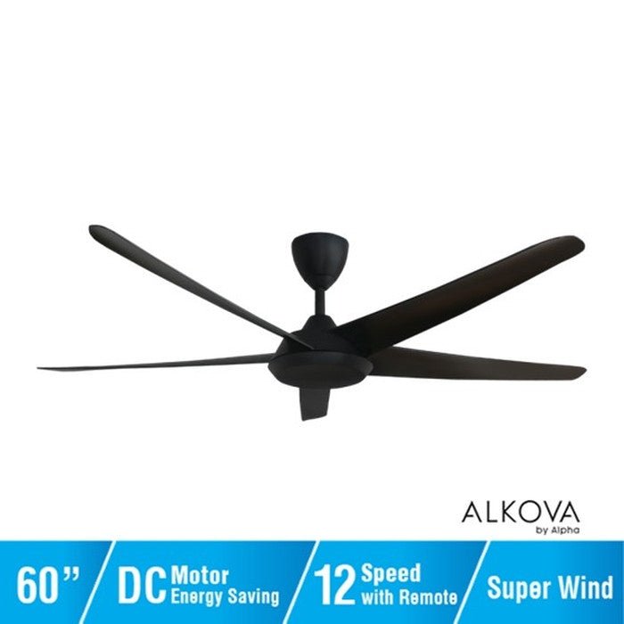 Alkova RACER 5B/60 MATT BLACK Ceiling Fan 60" 5 Blades Matt Black | TBM Online