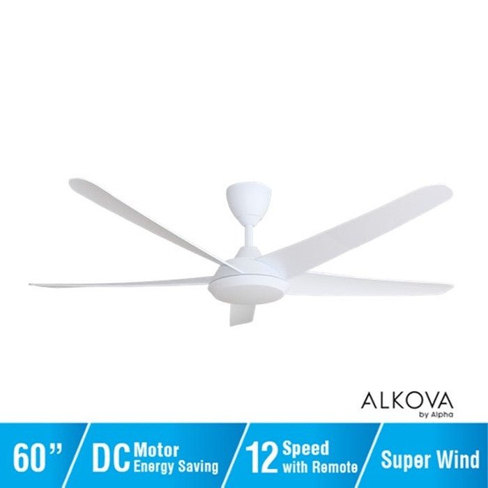Alkova RACER 5B/60 MATT WHITE Ceiling Fan 60" 5 Blades Matt White | TBM Online