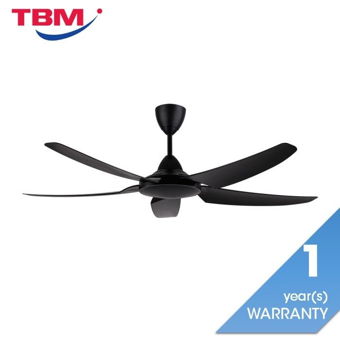 Alpha AX666 (DC) 5B/56 BLACK Ceiling Fan 56" 5 Blades With DC Motor Black | TBM Online