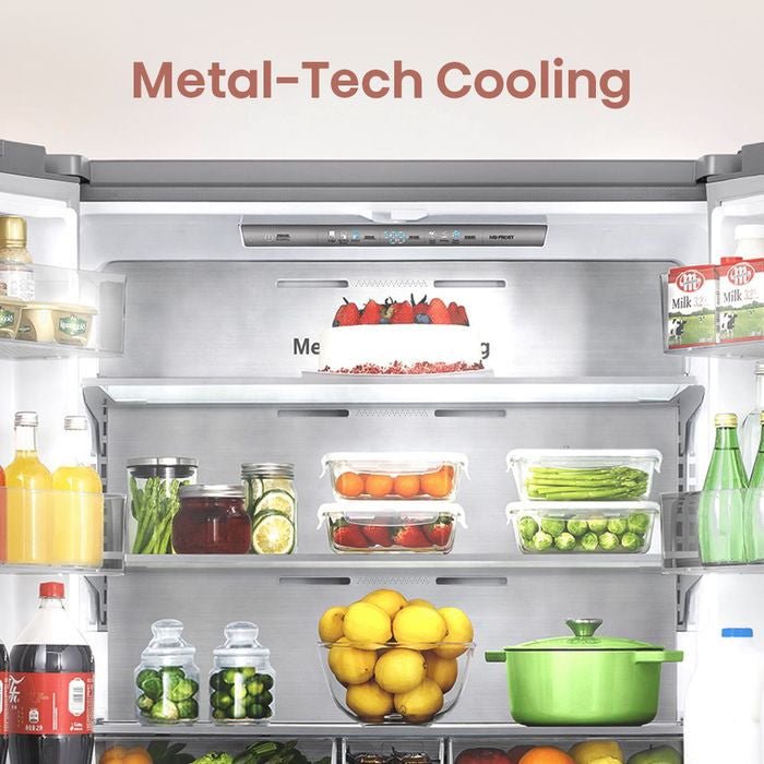 Hisense RQ768N4AW-KU 4 Doors Fridge R600A Inverter White Khaki Glass 720L | TBM Online