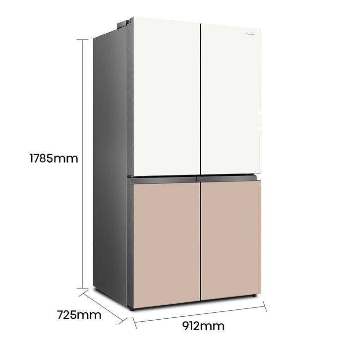 Hisense RQ768N4AW-KU 4 Doors Fridge R600A Inverter White Khaki Glass 720L | TBM Online