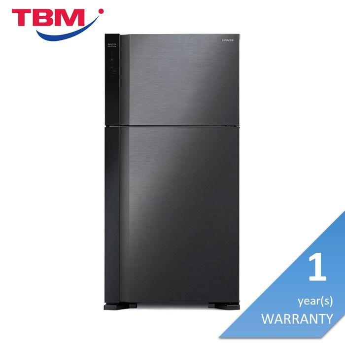 Hitachi R-V660P7M-1 BBK Fridge 2 Doors G565L Inverter Stylish Series Brilliant Black | TBM Online