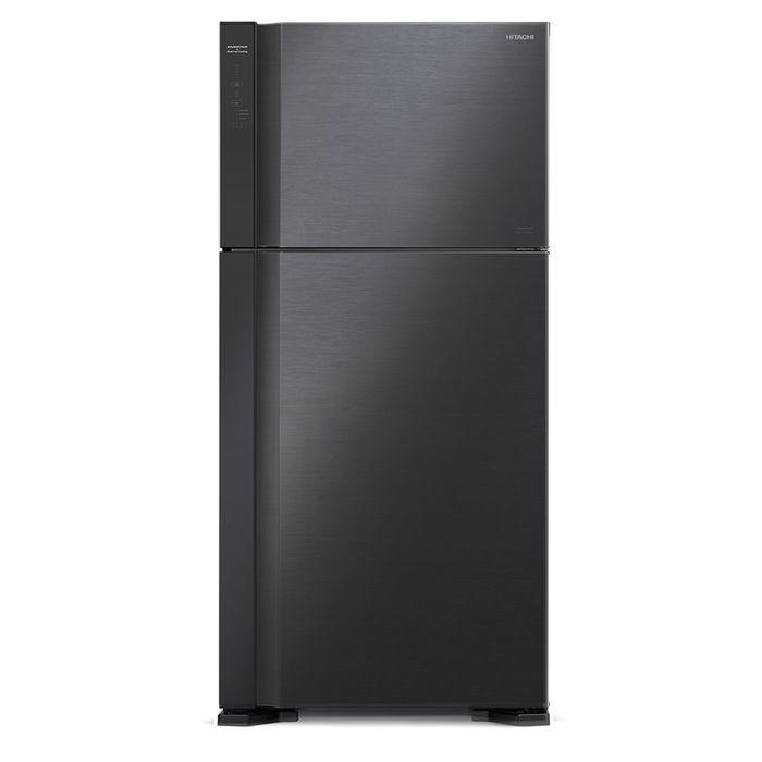Hitachi R-V710P7M-1 BBK Fridge 2 Doors G601L Inverter Stylish Series Brilliant Black | TBM Online