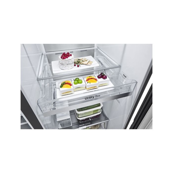 LG GC-X257CQES Fridge Side By Side Smart Inverter Wifi N635L Matte Black | TBM Online