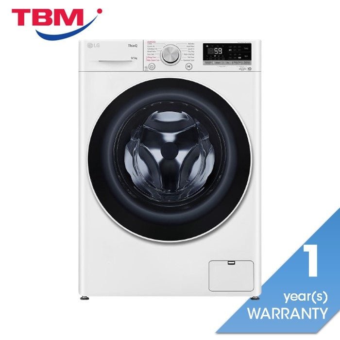 LG FV1209D4W Front Load Washer 9.0 kg Dryer With AI Direct Drive & Steam 5.0 kg | TBM Online