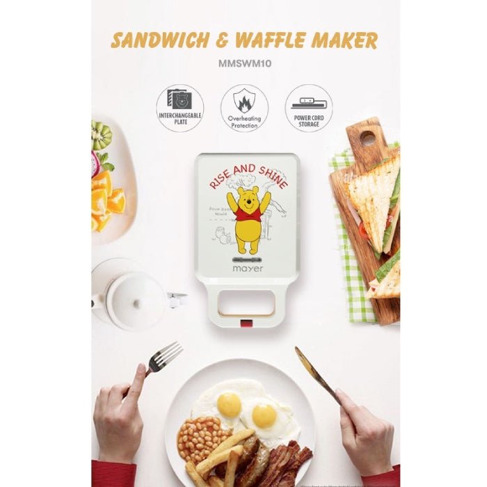 Mayer MMSWM10-PH Disney Winnie The Pooh Sandwich & Waffle Maker | TBM Online