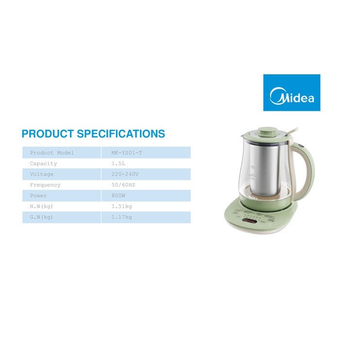 Midea MK-YS01-T Healthy Pot Glass 1.5L | TBM Online