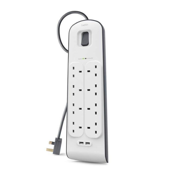 Belkin BSV804SA2M Socket 8 Way Surge + 2.4A Usb Protection 2 Meter | TBM Online