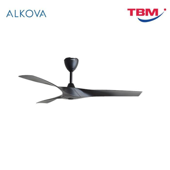 Alkova AXIS 3B/56 MATT BLACK Ceiling Fan 56" 3 Blades With Remote Matt Black | TBM Online