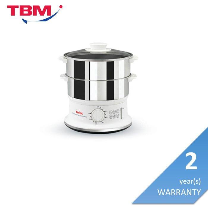 Tefal VC1451 Food Steamer 2 Tiers Round 980W Stainless Steel | TBM Online