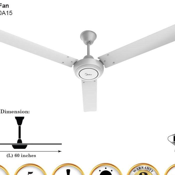 MIDEA MFC-150A15 CEILING FAN 3 BLADES WHITE | TBM Online