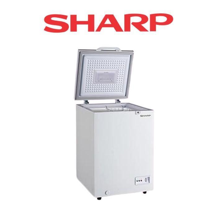 Sharp SJC118 Chest Freezer G110L Led Light R600A Refrigerant Wheels Safety Lock With Key White Inner Wall Dual Cooling & Extra Cool White Color | TBM Online