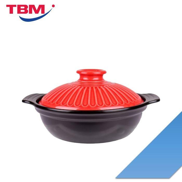 Color King 3490-2400 CR Ceramic Hot Pot 2400ML Crimson Red | TBM Online