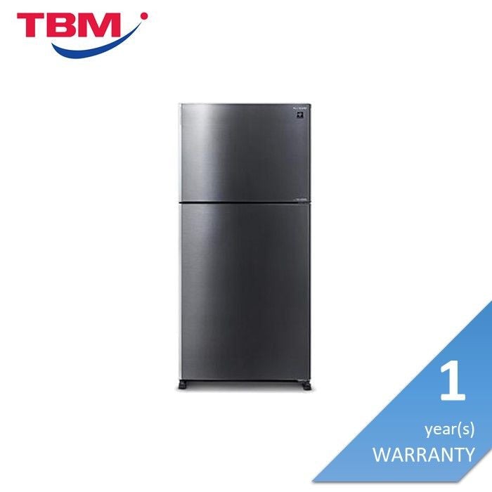 Sharp SJP601MFMS Fridge 2 Doors G610L Inverter Silver Metal | TBM Online