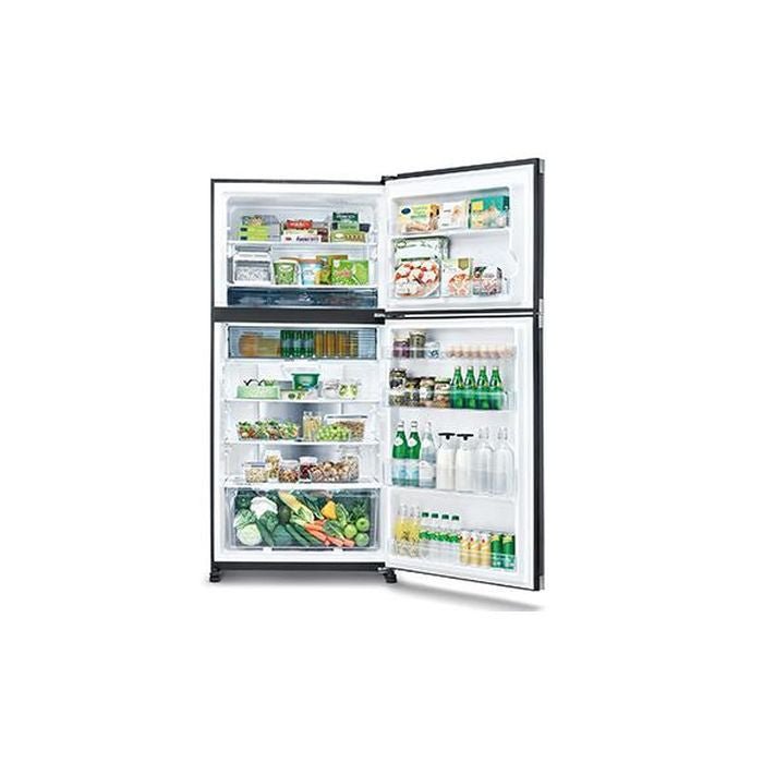 Sharp SJP882MFGK Fridge 2 Doors G720L Inverter Black Glass | TBM Online