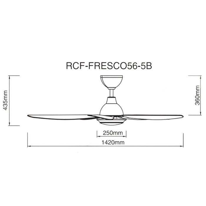 Rubine RCF-FRESCO56-5B-MW Fresco Ceiling Fan 56" 5 Blades Matt White | TBM Online