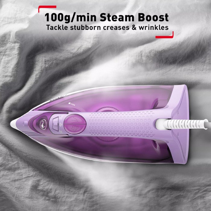 Tefal FV1953 Steam Iron Easy Steam 1200W Purple Non Stick Steam Iron | TBM Online