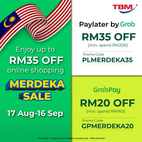 【Online Exclusive】TBM x Grab Merdeka Sale | Valid until 16 Sept 2026