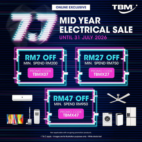 [Online Exclusive] TBM 7.7 Mid Year Electrical Sale | Valid until 31 July 2026 - TBM Online