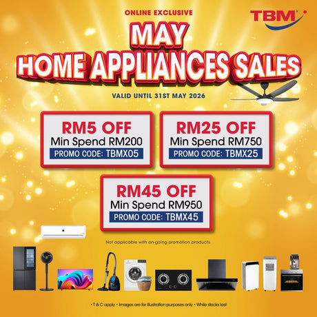[Online Exclusive] TBM x May Home Appliances Sale | Valid until 31 May 2026 - TBM Online