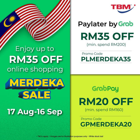 【Online Exclusive】TBM x Grab Merdeka Sale | Valid until 16 Sept 2026 - TBM Online