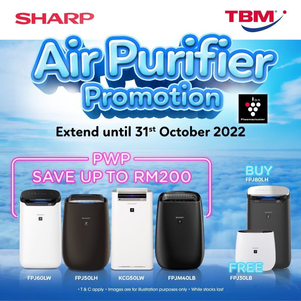 Sharp Air Purifier Exclusive Promotion - Extend until 31 October 2022 - TBM Online