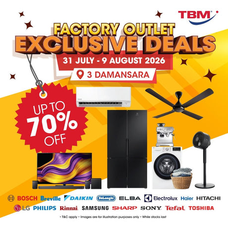TBM 3 Damansara Factory Outlet Exclusive Deals │ 31 Jul - 9 Aug 2026 - TBM Online