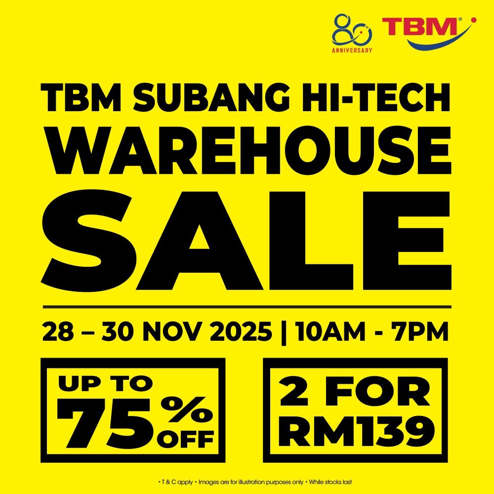 TBM Warehouse Sale @ Subang Hi-Tech | 28 – 30 Nov 2025 - TBM Online