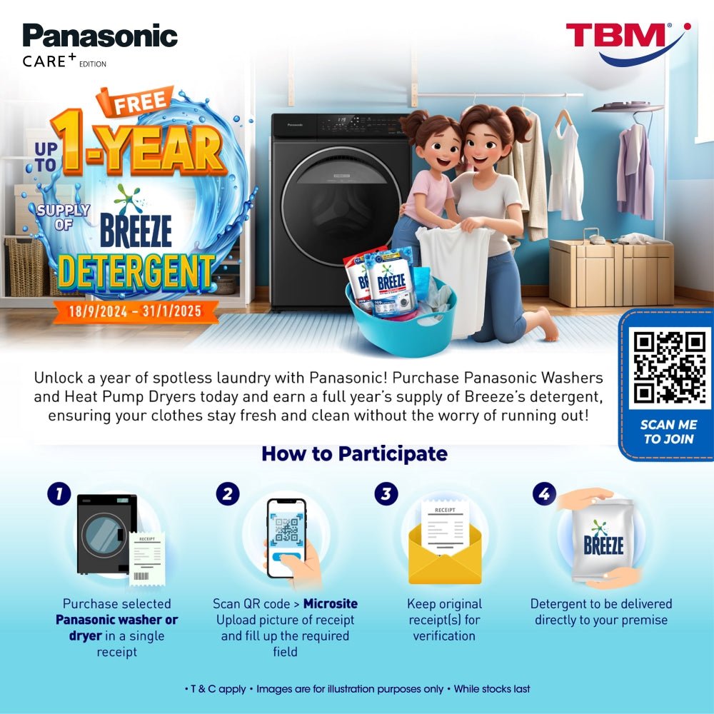 TBM x 365 Days of Clean with Panasonic: Breeze’s Detergent Giveaway| 18 Sep 2024 – 31 Jan 2025 - TBM Online