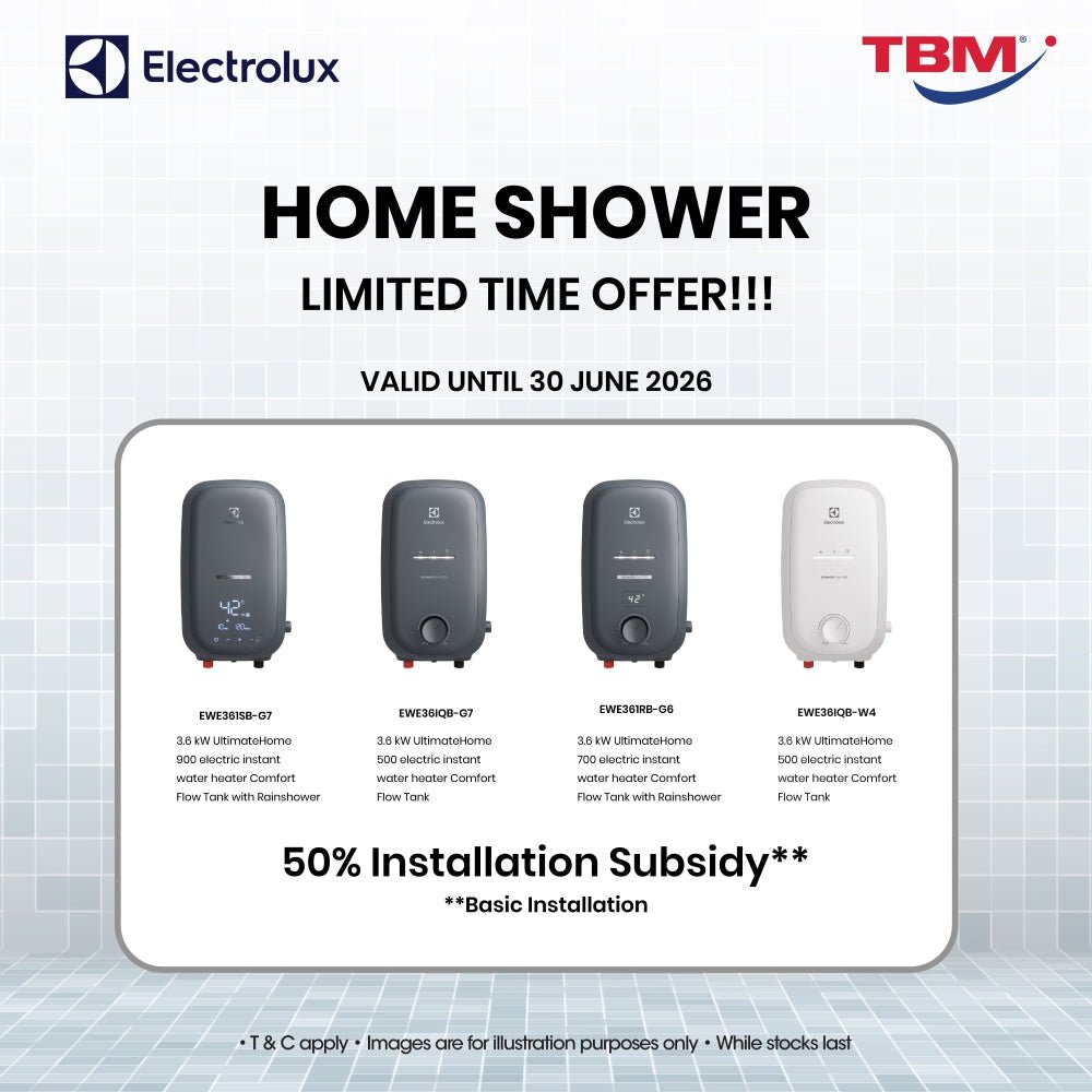 TBM x Electrolux Home Shower Promo | Valid until 30 June 2026 - TBM Online