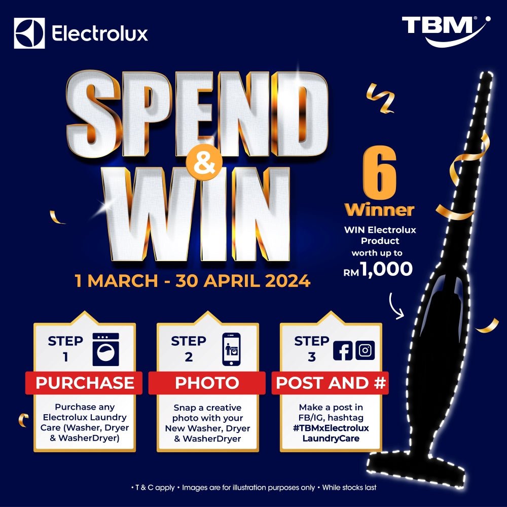 TBM x Electrolux Laundry Care Spend & Win | 1 Mar – 30 Apr 2024 - TBM Online