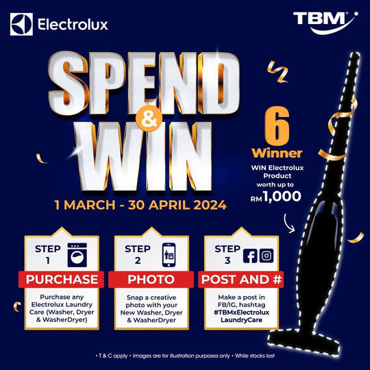 TBM x Electrolux Laundry Care Spend & Win | 1 Mar – 30 Apr 2024