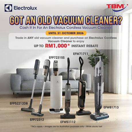 TBM x Electrolux Vacuum Cleaner Trade-In Promotion | 1 - 31 Oct 2026 - TBM Online